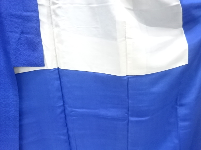  抽象模様織出し一ツ紋色無地着物